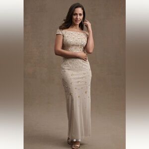 Adrianna papel gold dress with sequins